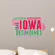 Iowa USA State Map Tag Cloud Wall Decal