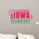 Iowa USA State Map Tag Cloud Wall Decal