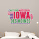 Iowa USA State Map Tag Cloud Wall Decal