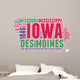 Iowa USA State Map Tag Cloud Wall Decal