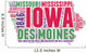 Iowa USA State Map Tag Cloud Wall Decal