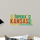 Kansas USA State Map Tag Cloud Wall Decal