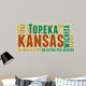 Kansas USA State Map Tag Cloud Wall Decal