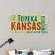Kansas USA State Map Tag Cloud Wall Decal