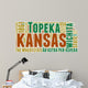 Kansas USA State Map Tag Cloud Wall Decal