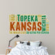 Kansas USA State Map Tag Cloud Wall Decal