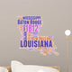 Louisiana USA State Map Tag Cloud Wall Decal