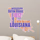 Louisiana USA State Map Tag Cloud Wall Decal