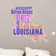 Louisiana USA State Map Tag Cloud Wall Decal