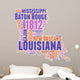 Louisiana USA State Map Tag Cloud Wall Decal