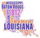 Louisiana USA State Map Tag Cloud Wall Decal
