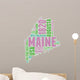 Maine USA State Map Tag Cloud Wall Decal
