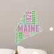 Maine USA State Map Tag Cloud Wall Decal