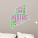 Maine USA State Map Tag Cloud Wall Decal
