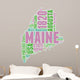 Maine USA State Map Tag Cloud Wall Decal