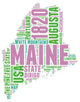 Maine USA State Map Tag Cloud Wall Decal