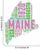 Maine USA State Map Tag Cloud Wall Decal