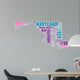 Maryland USA State Map Tag Cloud Wall Decal