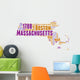 Massachusetts USA state map Wall Decal