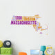 Massachusetts USA state map Wall Decal