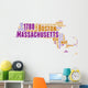 Massachusetts USA state map Wall Decal