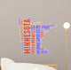 Minnesota USA state map tag cloud Wall Decal