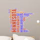 Minnesota USA state map tag cloud Wall Decal