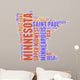 Minnesota USA state map tag cloud Wall Decal
