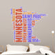 Minnesota USA state map tag cloud Wall Decal