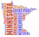 Minnesota USA state map tag cloud Wall Decal