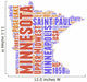 Minnesota USA state map tag cloud Wall Decal