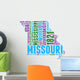 Missouri USA State Map Tag Cloud Wall Decal