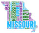 Missouri USA State Map Tag Cloud Wall Decal