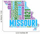 Missouri USA State Map Tag Cloud Wall Decal