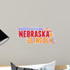 Nebraska USA state map tag cloud Wall Decal