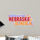 Nebraska USA state map tag cloud Wall Decal