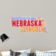 Nebraska USA state map tag cloud Wall Decal