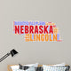 Nebraska USA state map tag cloud Wall Decal