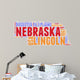 Nebraska USA state map tag cloud Wall Decal