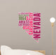 Nevada USA State Map Tag Cloud Wall Decal
