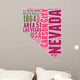 Nevada USA State Map Tag Cloud Wall Decal