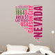Nevada USA State Map Tag Cloud Wall Decal