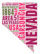 Nevada USA State Map Tag Cloud Wall Decal