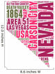 Nevada USA State Map Tag Cloud Wall Decal