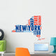 New York USA State Map Tag Cloud Wall Decal