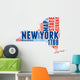New York USA State Map Tag Cloud Wall Decal