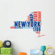 New York USA State Map Tag Cloud Wall Decal