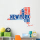 New York USA State Map Tag Cloud Wall Decal