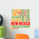 New Mexico USA state map tag cloud Wall Decal