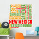 New Mexico USA state map tag cloud Wall Decal